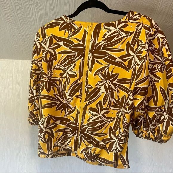 I.Madeline Yellow Floral Print Nursing Top, Breastfeeding Shirt, Size Large - Picture 4 of 8